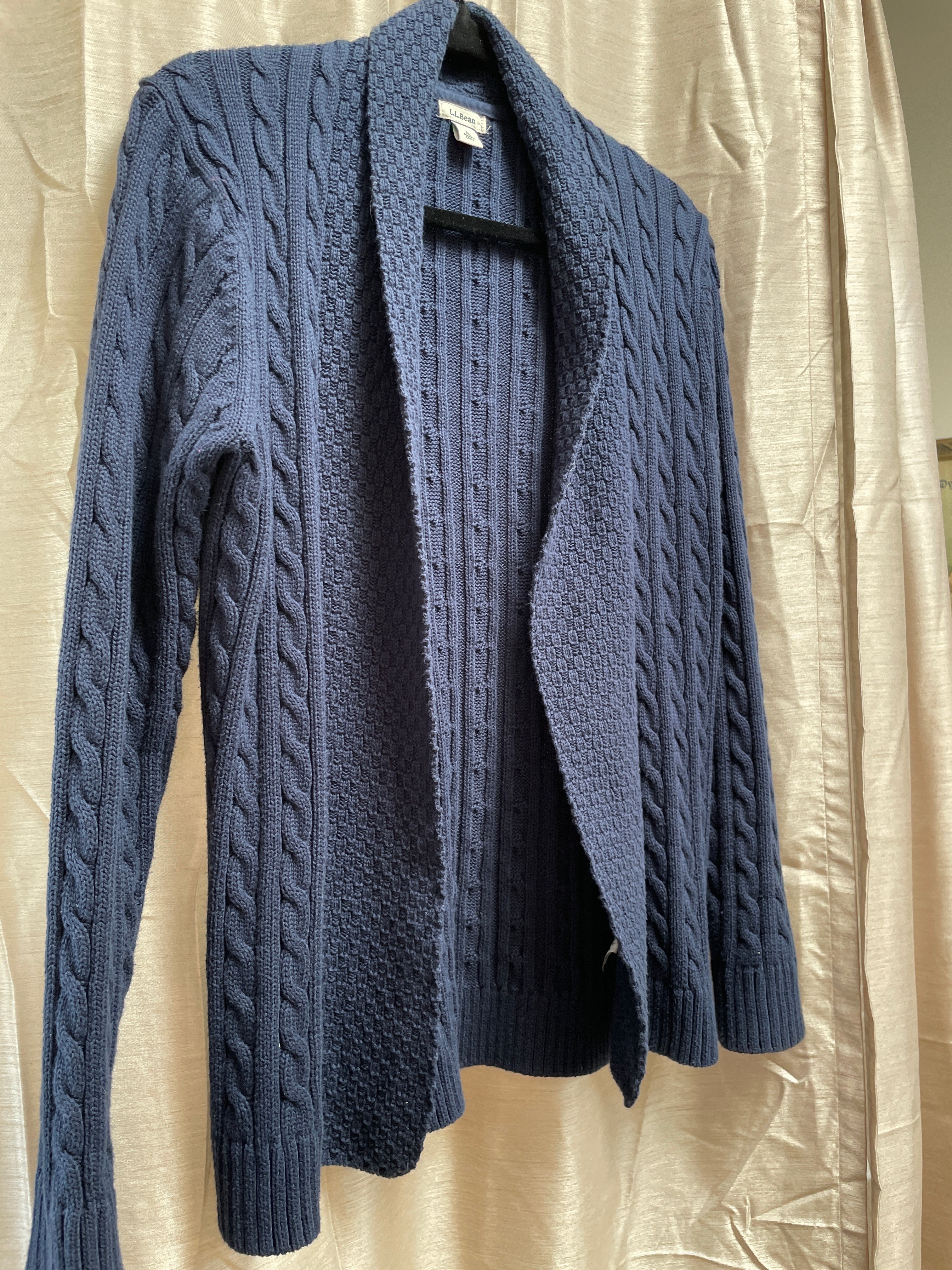 Vintage L.L.Bean Cable Knit Cardigan - Charcoal Gray - Size Small