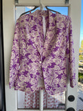 Ungaro Vintage Purple & Cream Floral Two-Piece Set — Jacket & Top