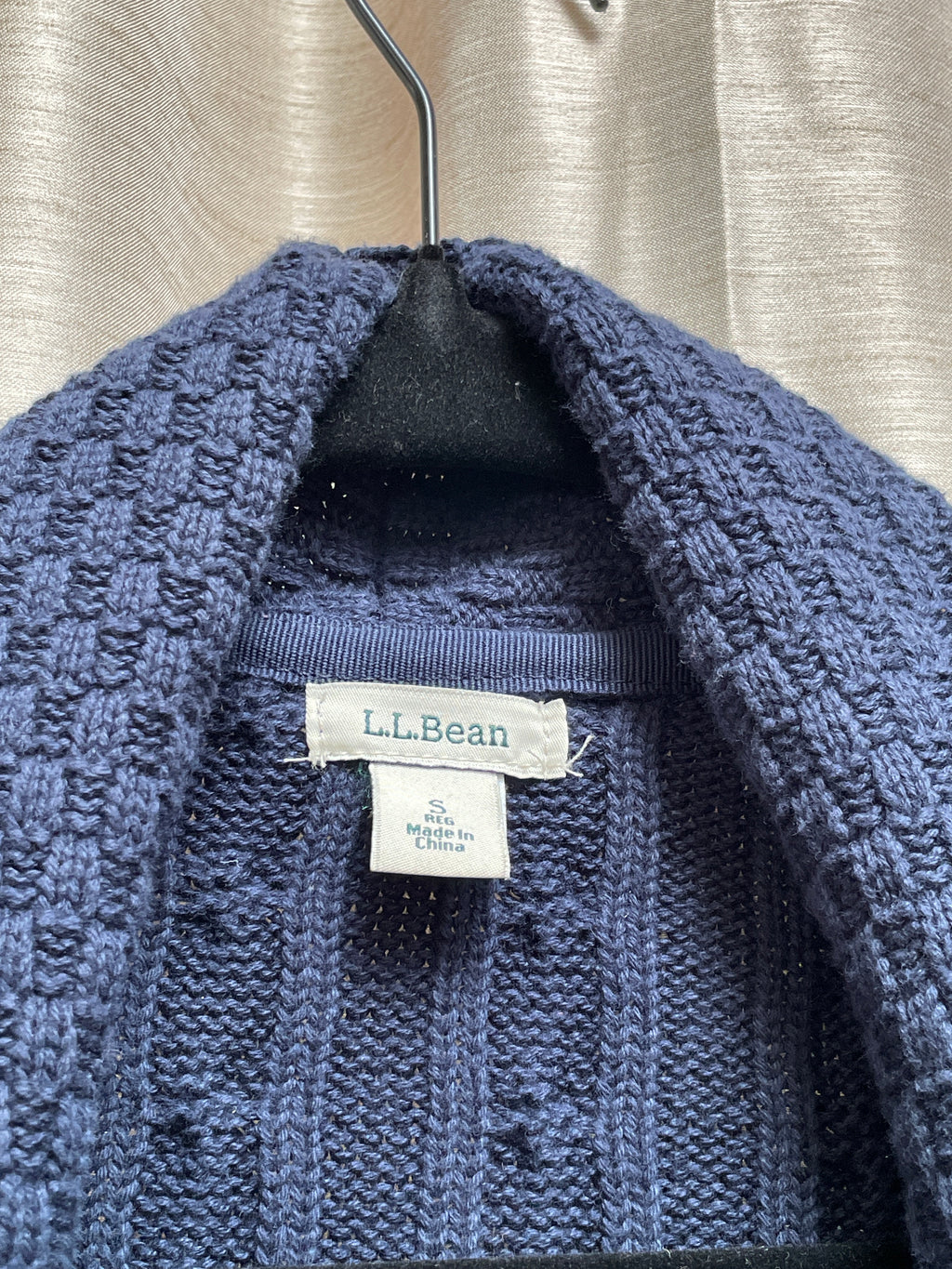 Vintage L.L.Bean Cable Knit Cardigan - Charcoal Gray - Size Small