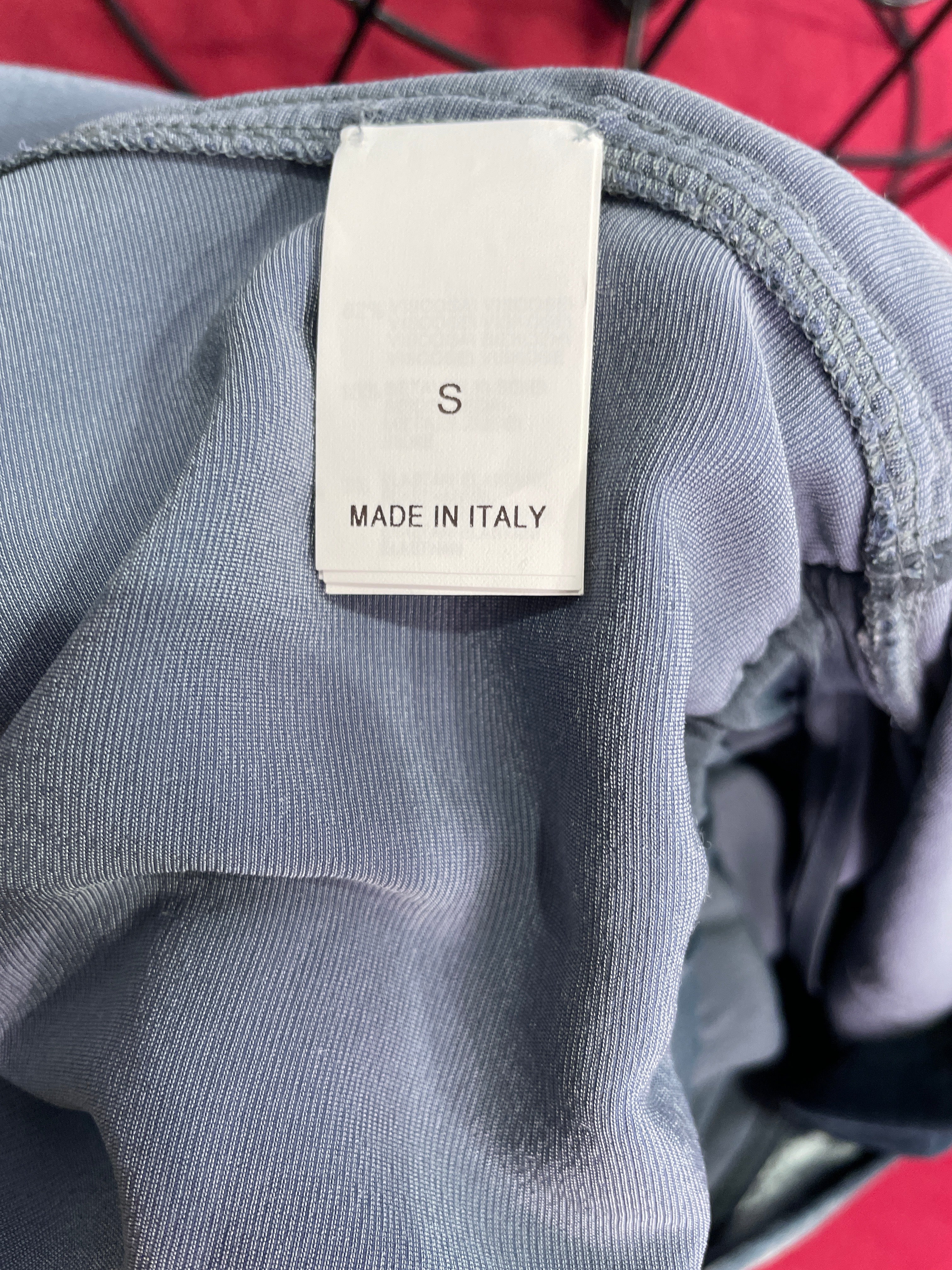 Brunello Cucinelli Silver Blue Mock Neck jumpsuit Size Small