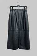 Vintage Genuine Leather Pencil Skirt - Size 8 Black mid calf
