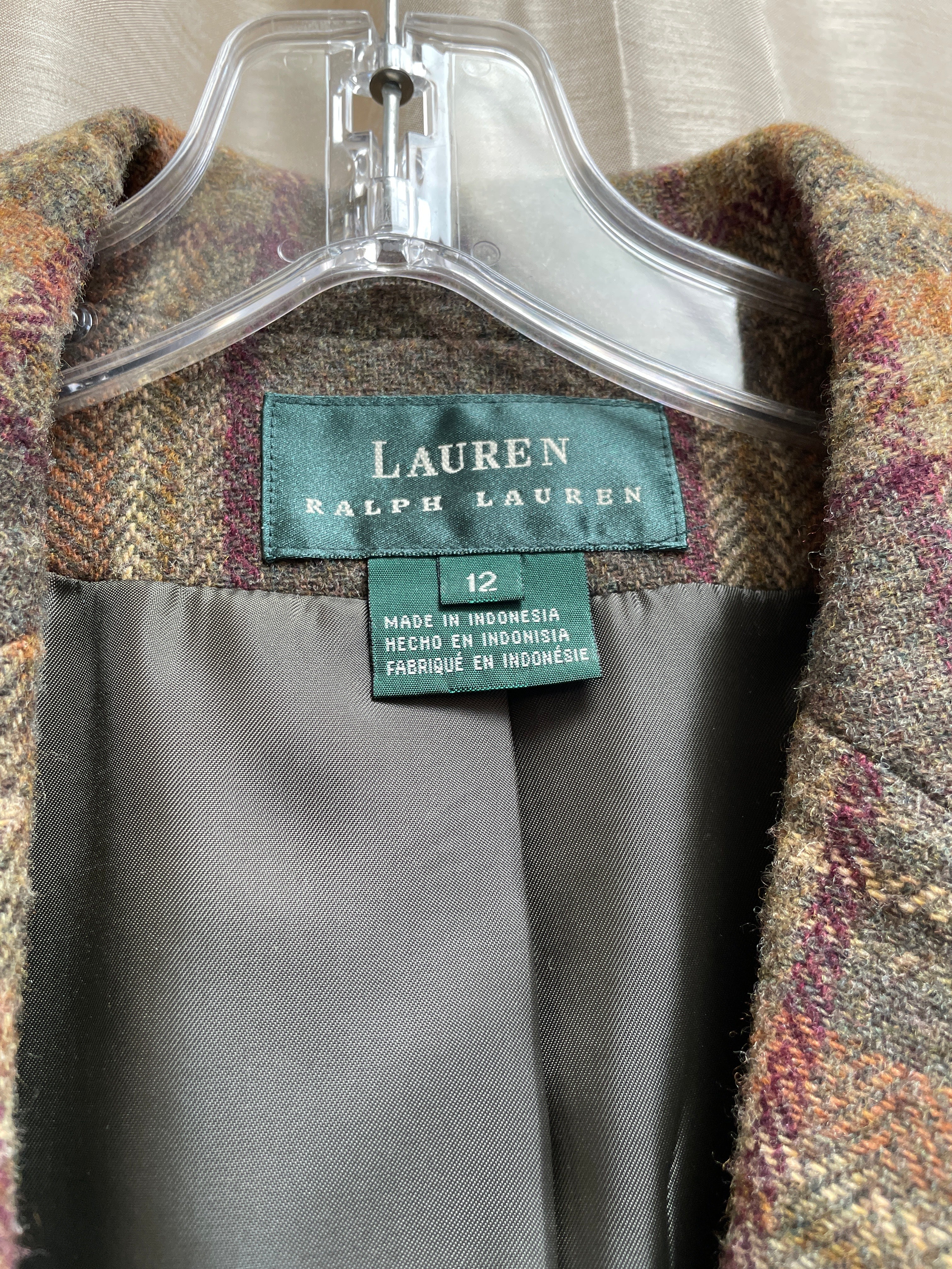 Ralph Lauren Vintage Plaid Blazer - Size 12