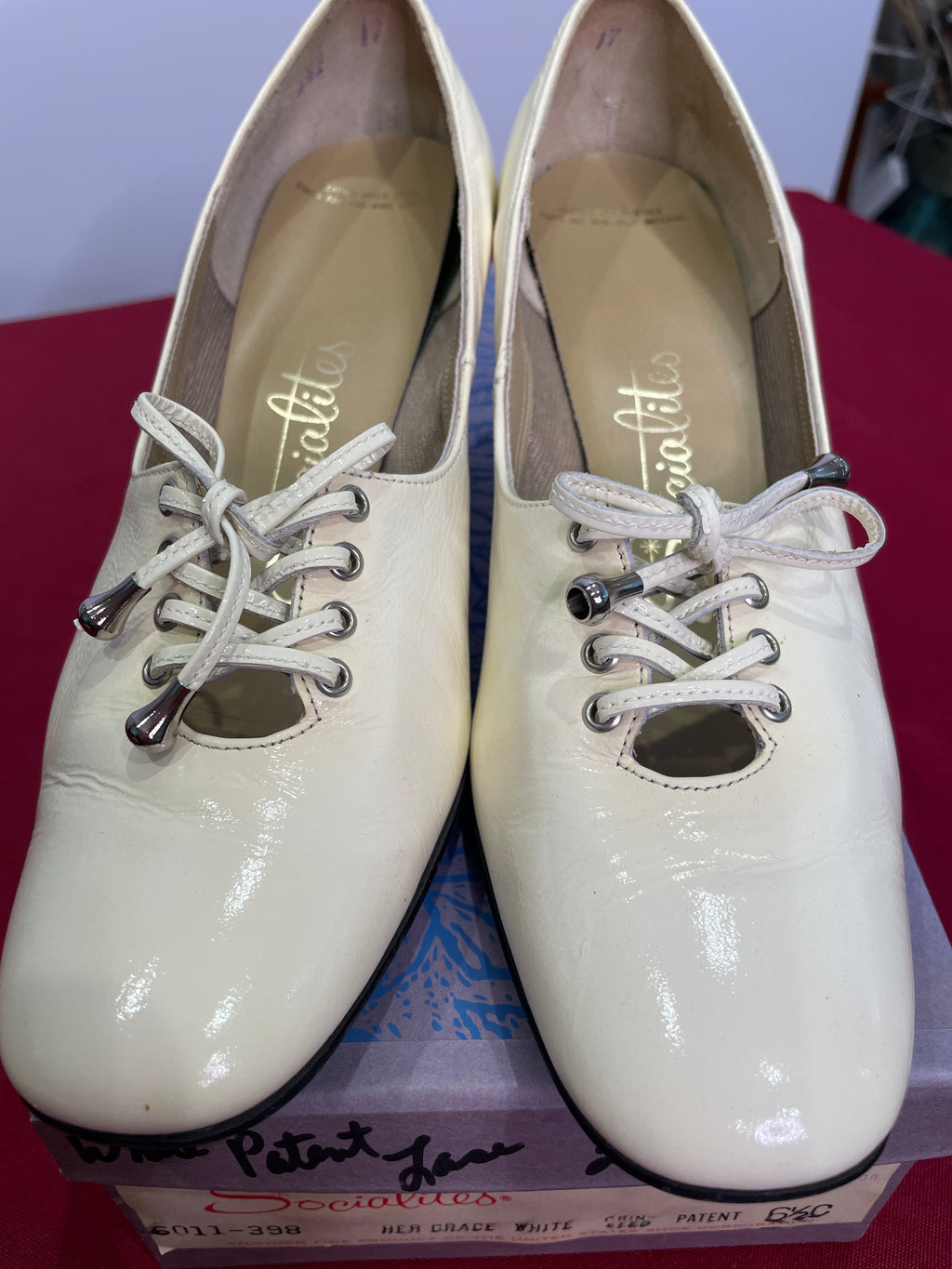 Vintage White Patent Leather Heels | Socialites | Size 6½ | Made in USA