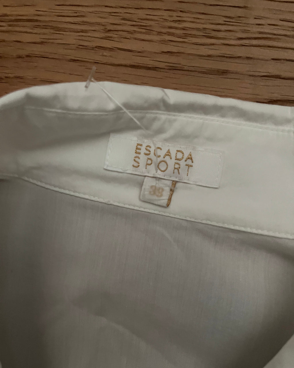 Escada Vintage White Blouse with Tie Waist Size Small