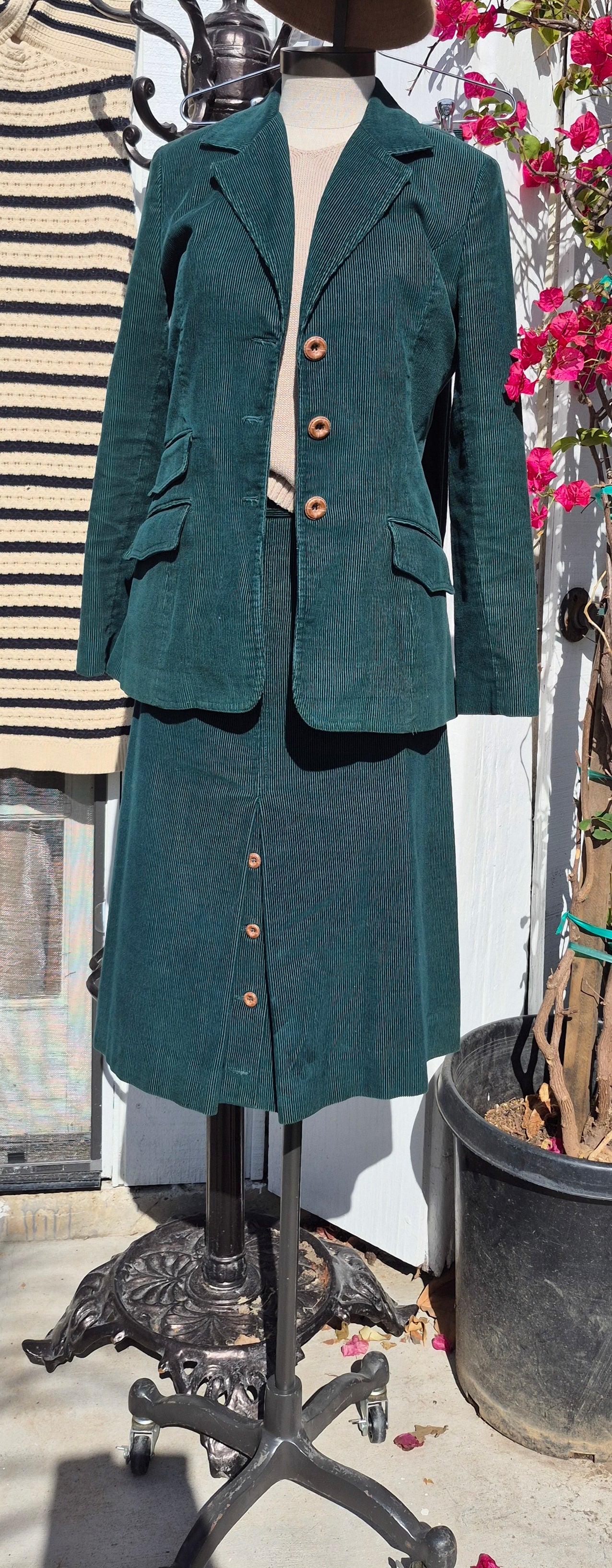 Vintage Panther Green Corduroy 3-Piece Suit