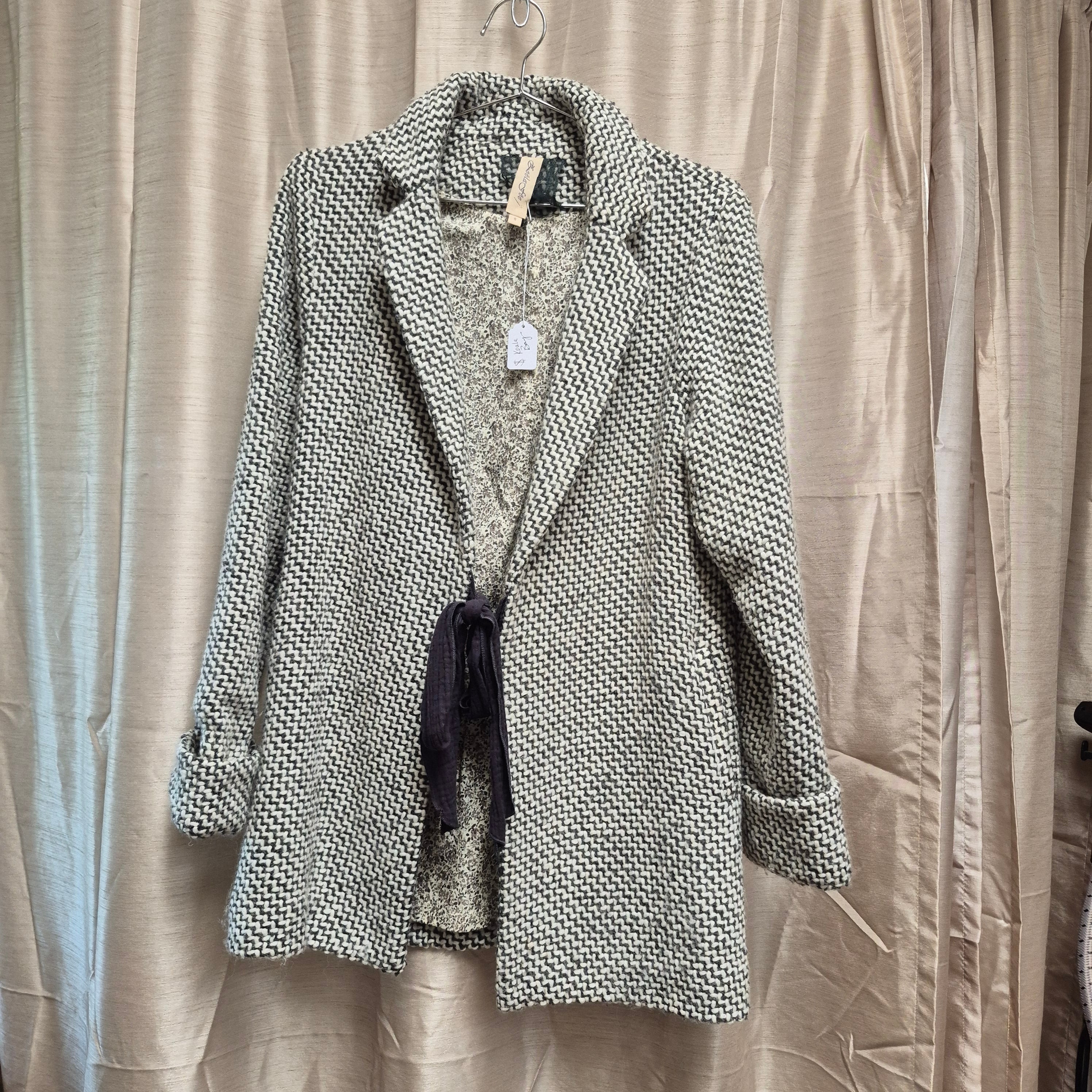 Womens wool tie front jacket from a boutique in France call Zoe la Fee.  VINTAGE