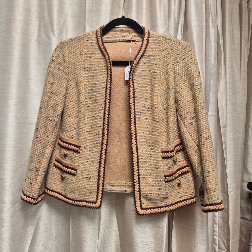 Domani Waist Tapestry Typr Material Jacket with Cross Stitch Bordering