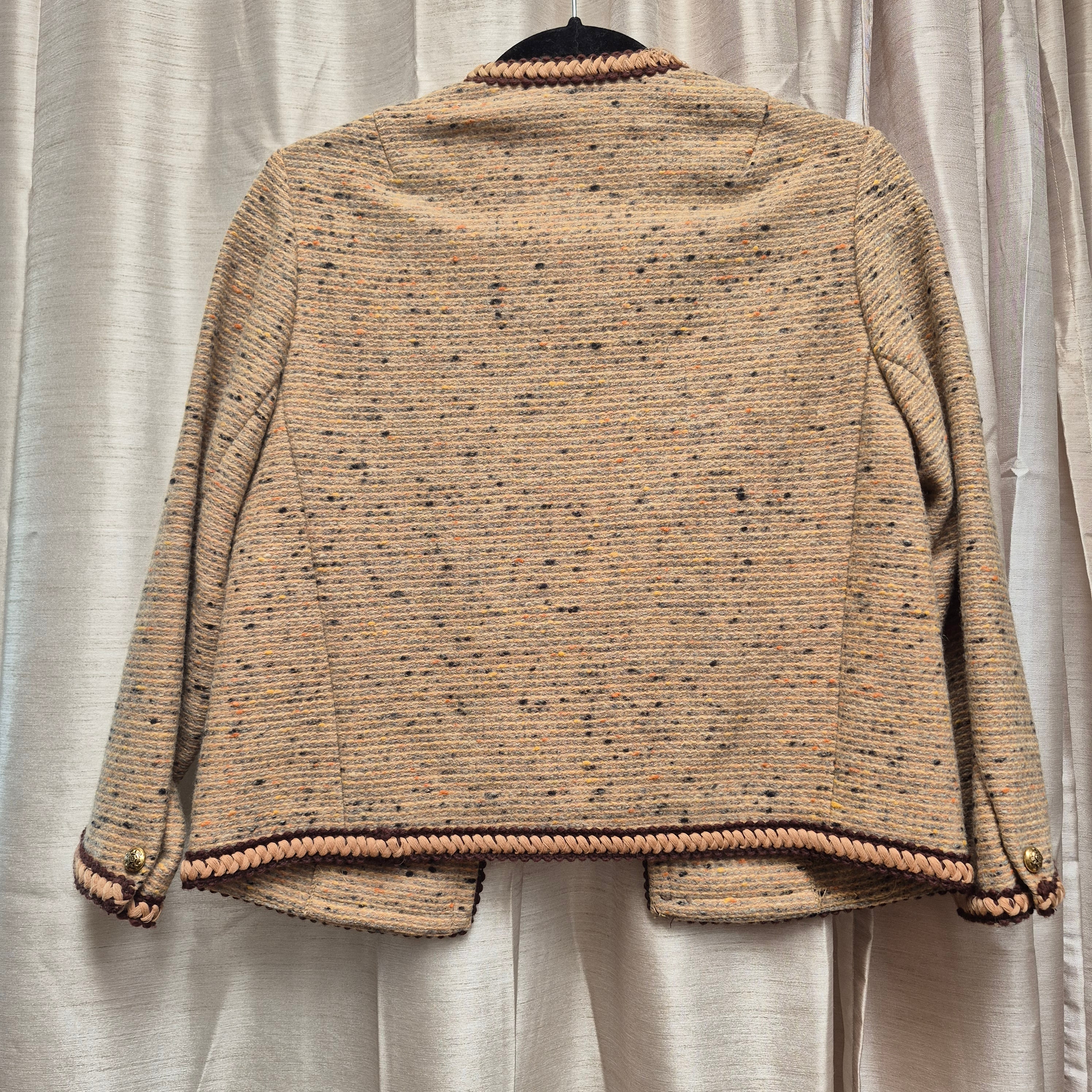 Domani Waist Tapestry Typr Material Jacket with Cross Stitch Bordering