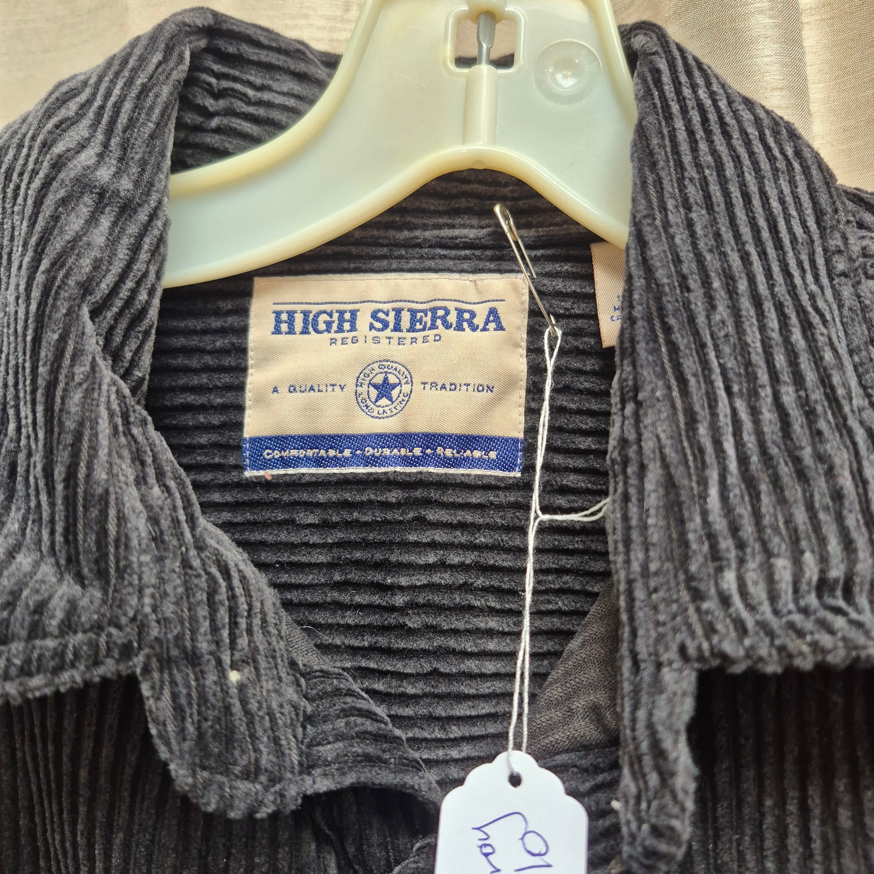 Vintage High Sierra Corduroy Flannel - Black - Men's Big & Tall Medium