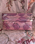 Vintage 1970s Bags by Supreme Real Snakeskin Chain Shoulder Bag Deep Pink Gold