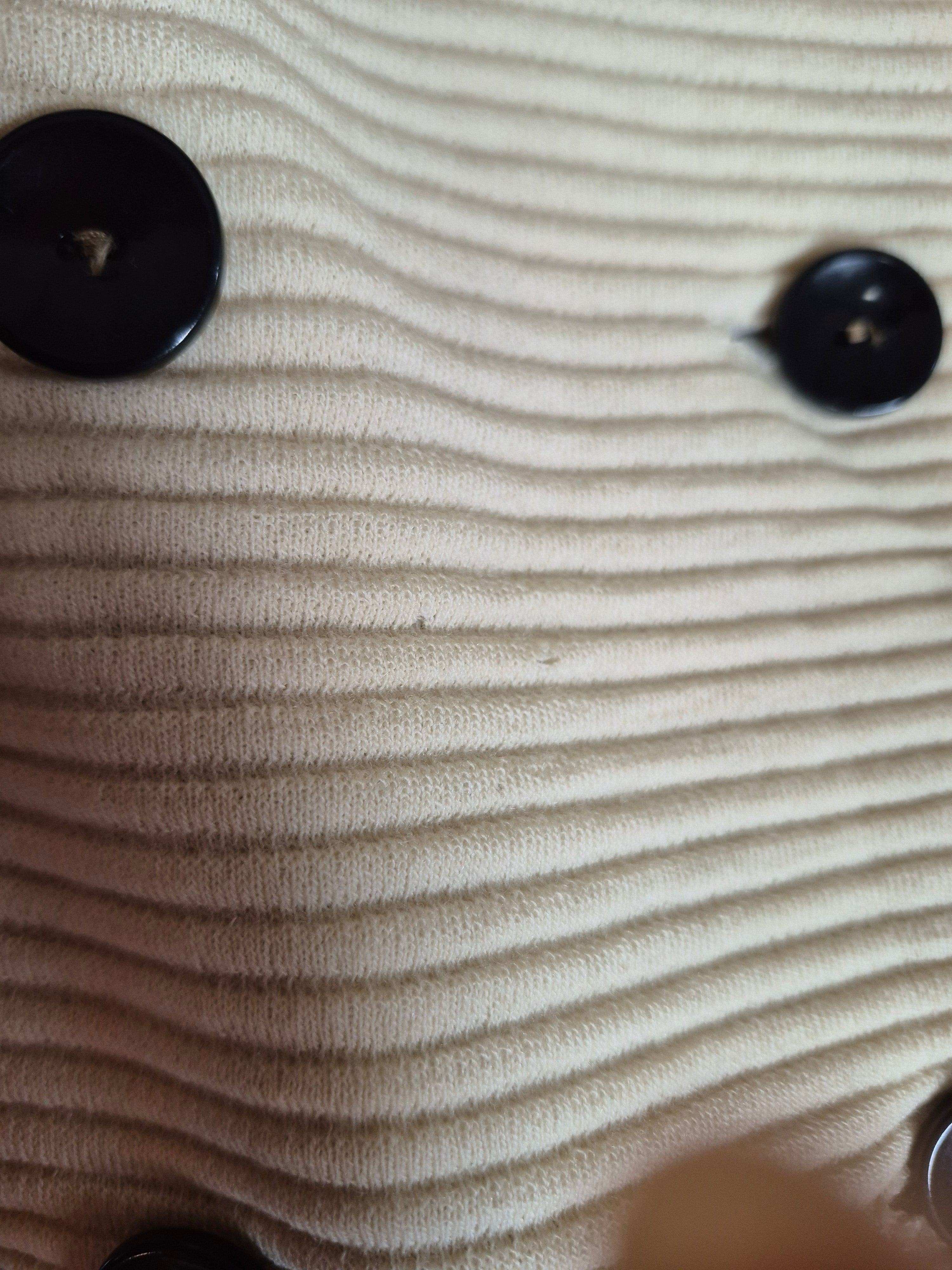 Vintage 1960s Camelon Knit Jacket - Cream & Black Double-Breasted Blazer