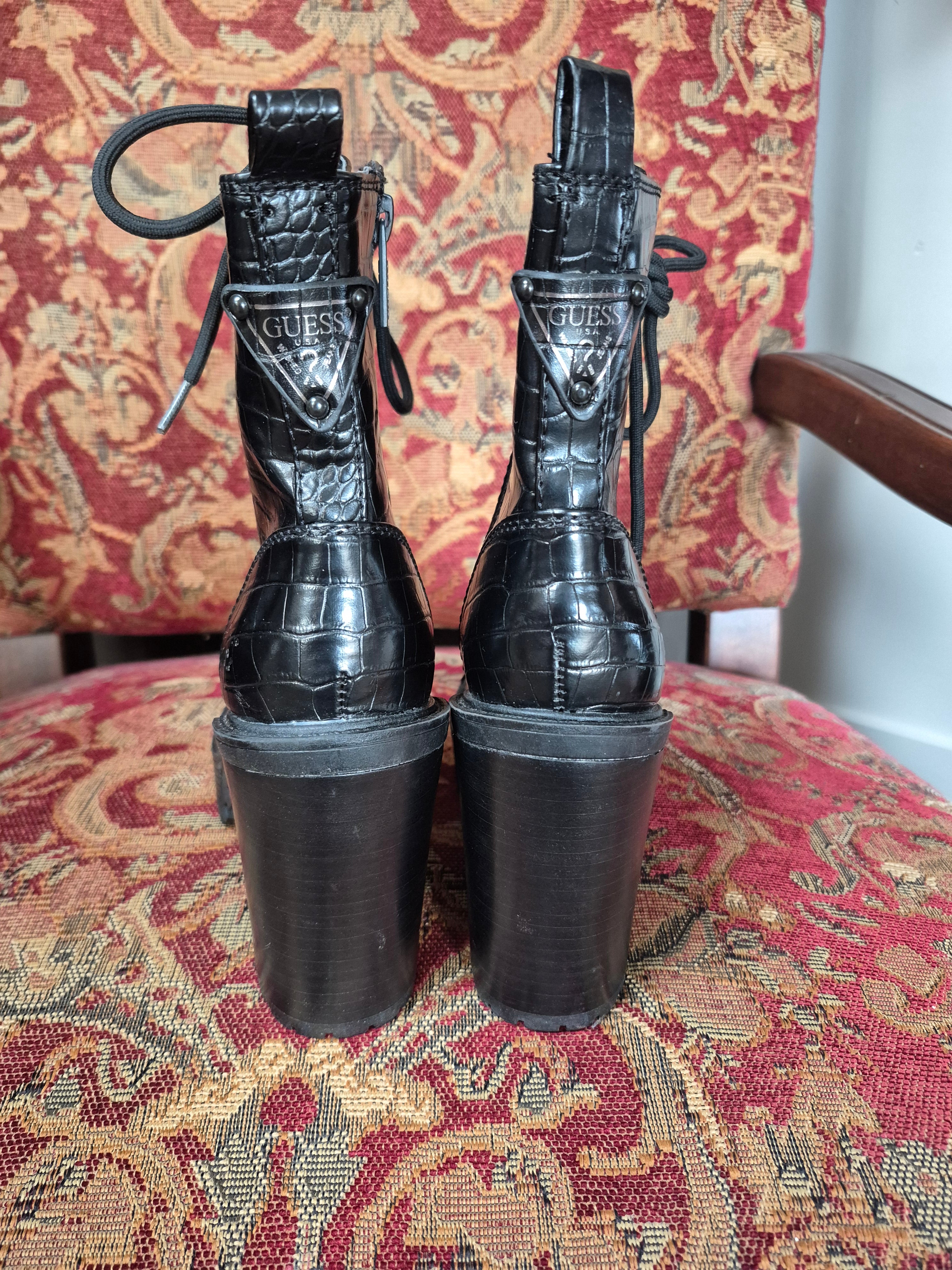 Guess Kaniela Black Combat Boots - Size 6.5 NEW no box