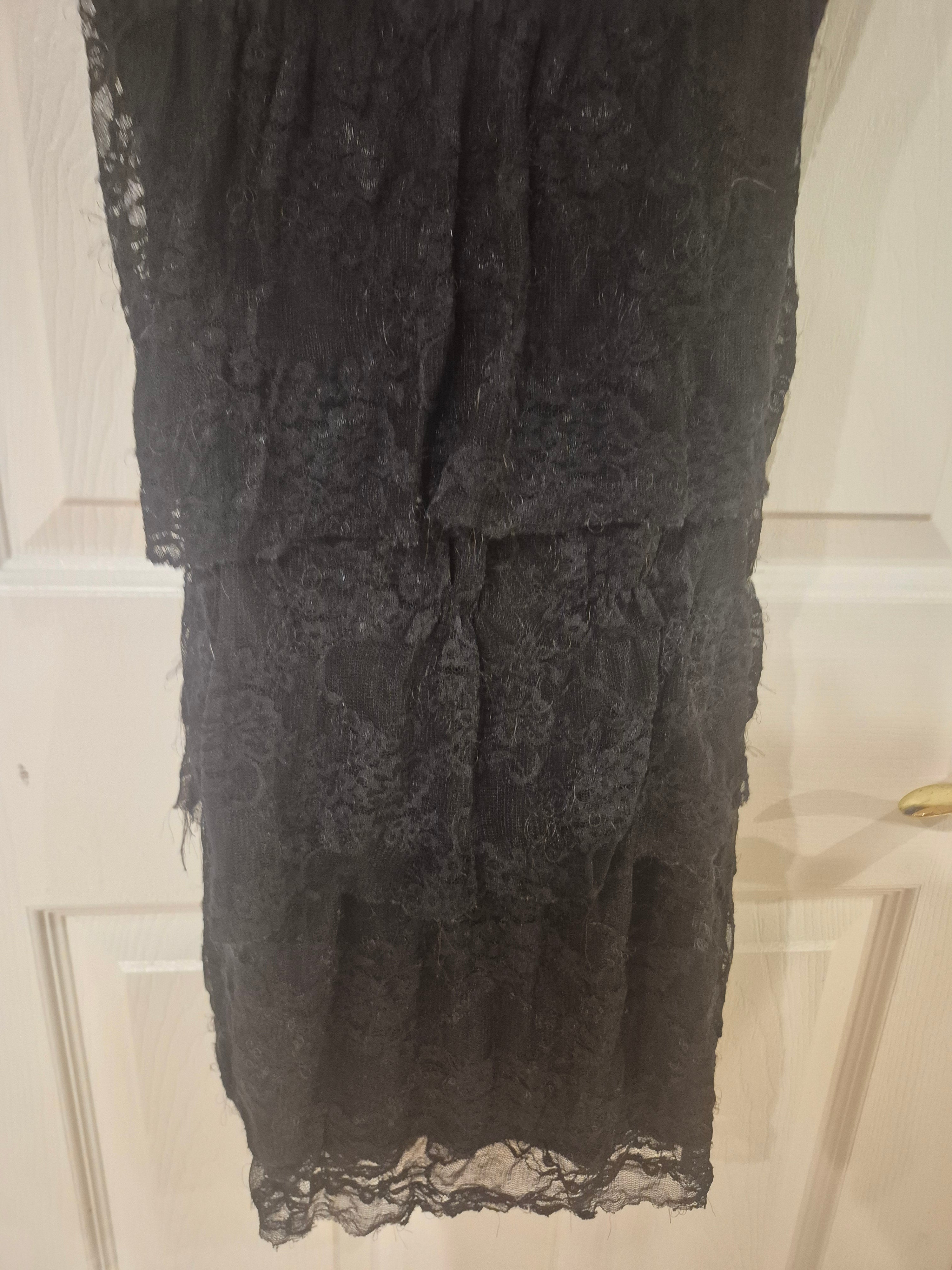 Vintage Ur Va Na Black Lace Tiered Dress - Size Small