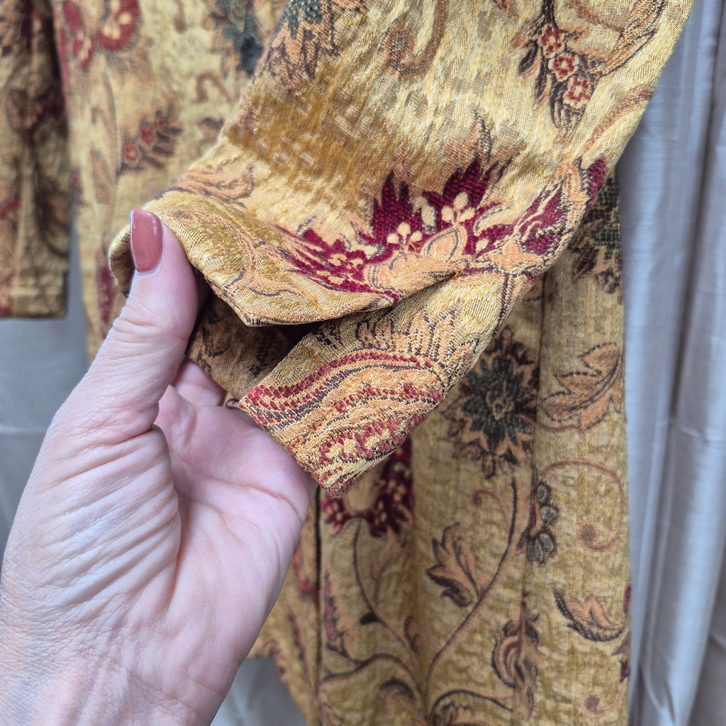 Vintage Cabi Tapestry Jacket - Floral Paisley Long Coat Size 10