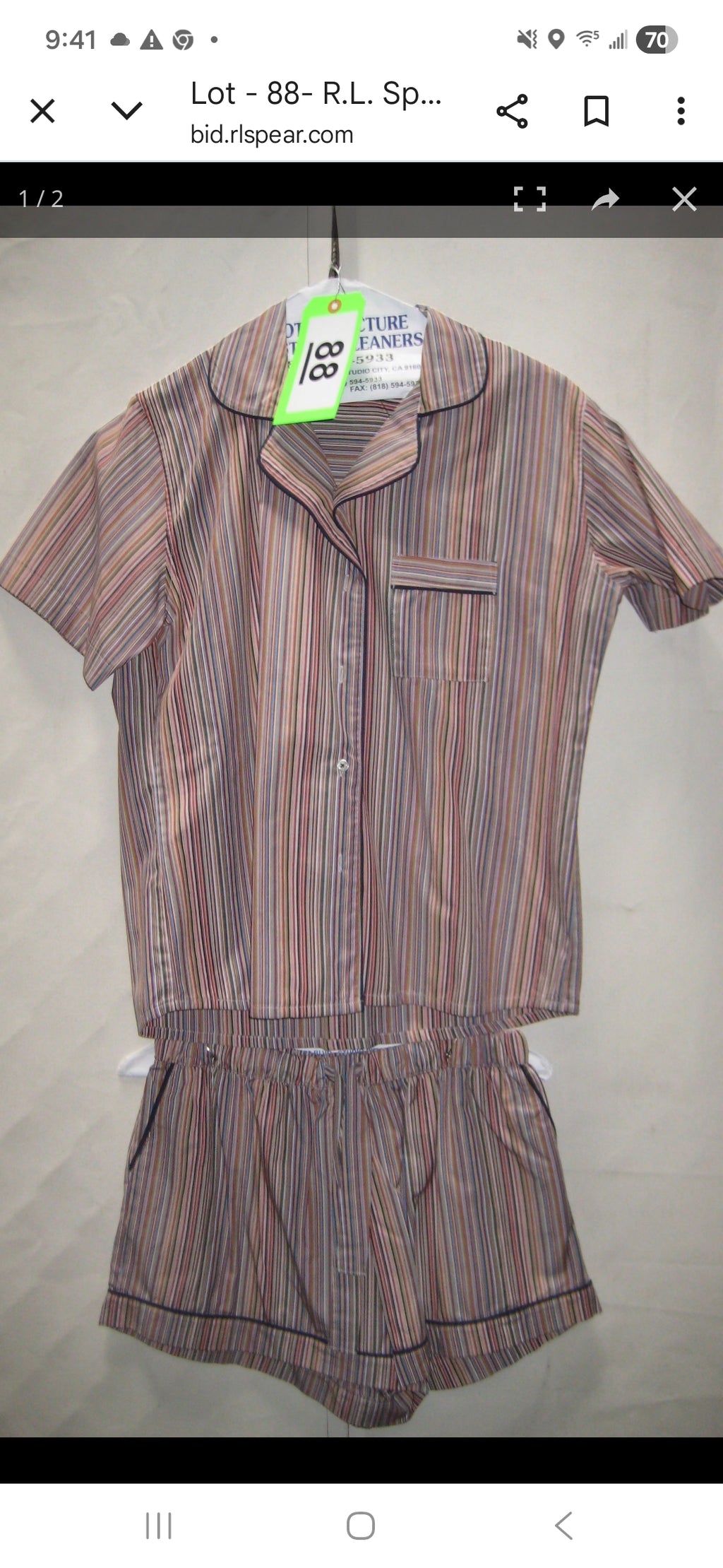 Paul Smith Striped Pajama Set - Size Medium EUC with original tag