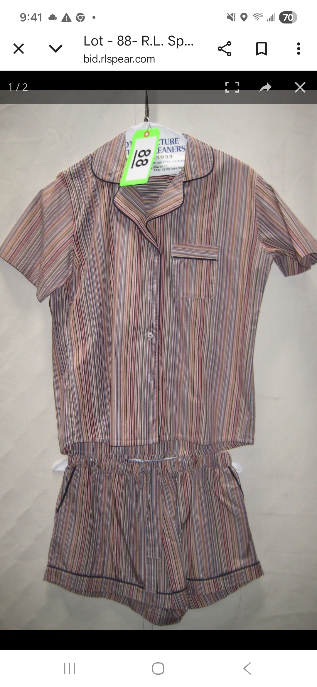 Paul Smith Striped Pajama Set - Size Medium EUC with original tag