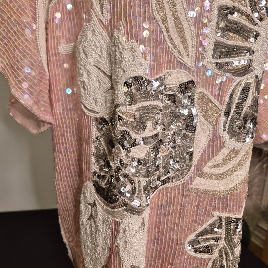 1980s St. Martin Heavily Beaded Blouse — Size Large