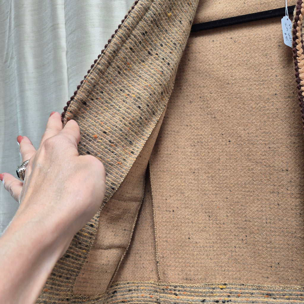 Domani Waist Tapestry Typr Material Jacket with Cross Stitch Bordering