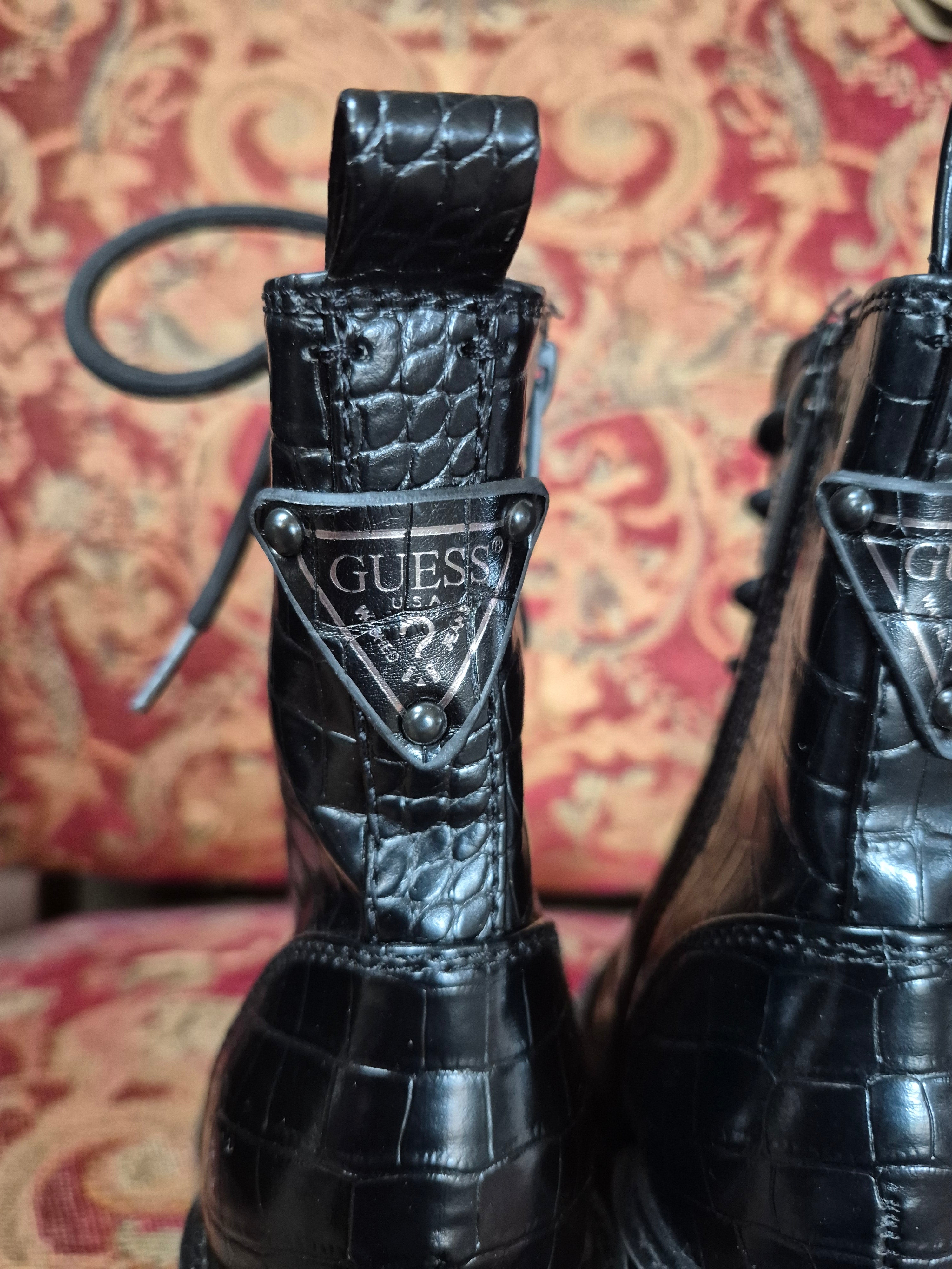 Guess Kaniela Black Combat Boots - Size 6.5 NEW no box