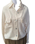 Mel & Lisa Vintage 100% Silk Blouse Long Sleeve Cream Size 6
