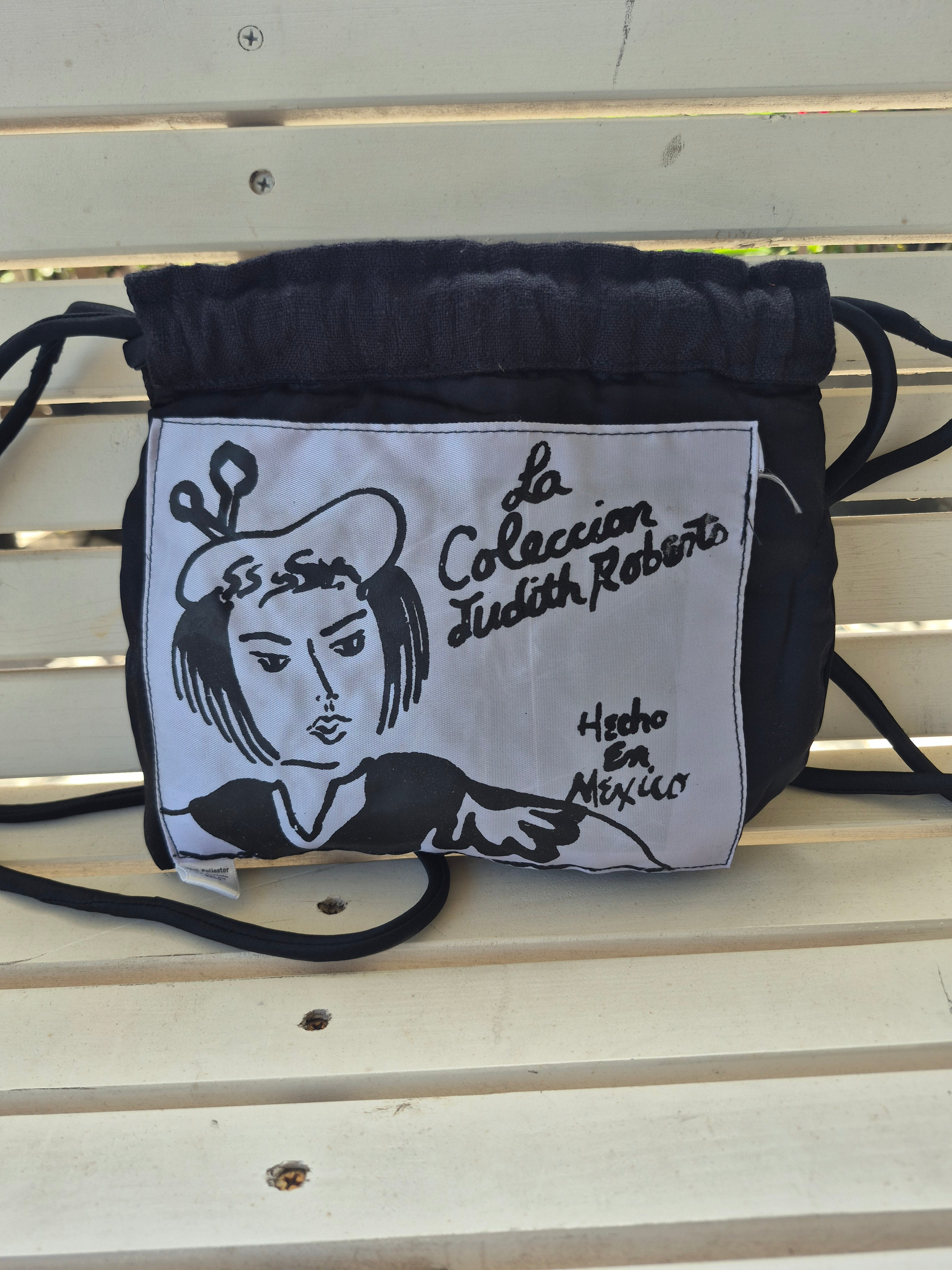 Judith Roberts Wearable Art Cinch Sack Purse — Rare Mexican-Inspired Design 1980s
